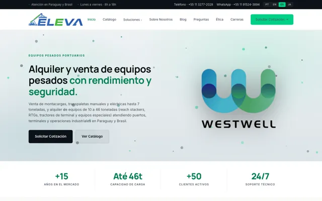 Página inicial do site ELEVA