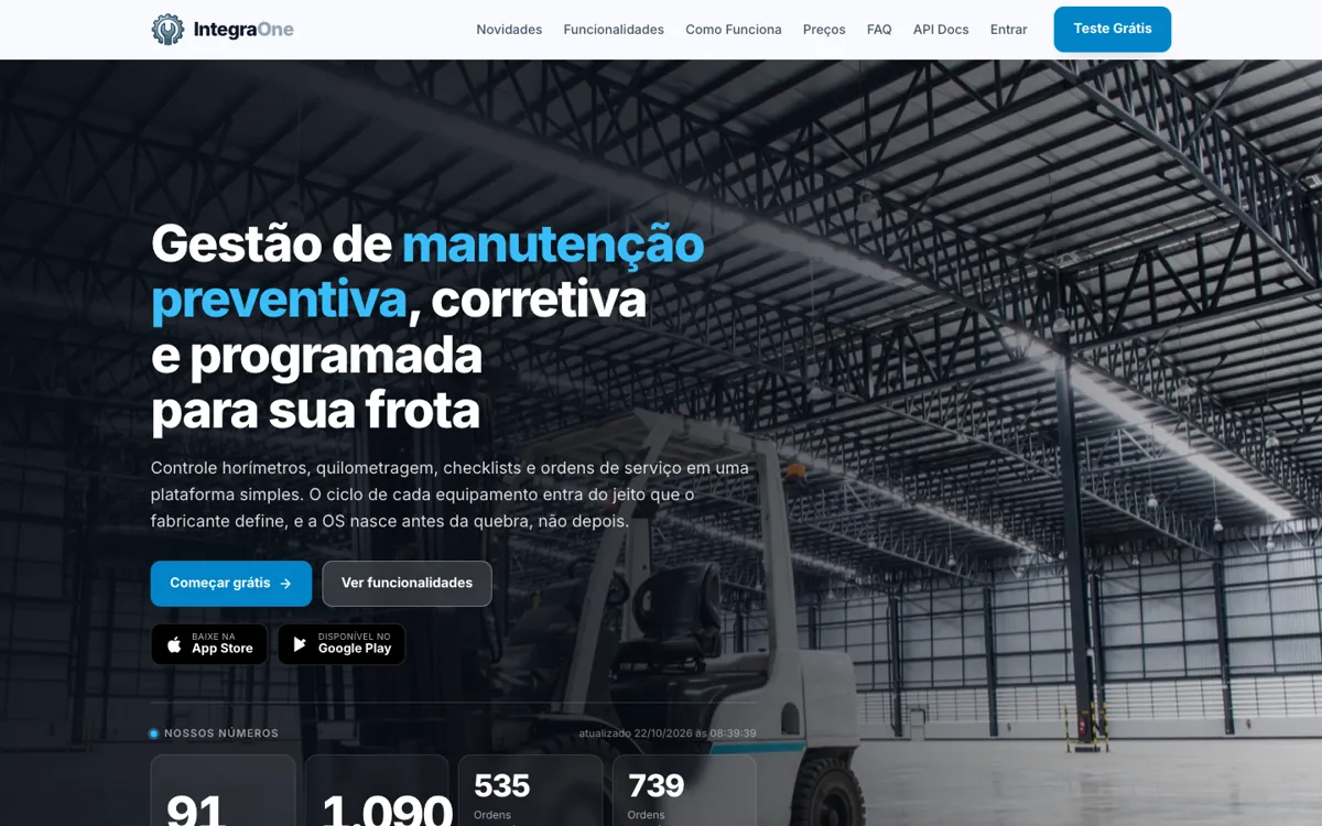 Página inicial do site ManutPro