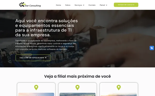 Página inicial do site Star Consulting