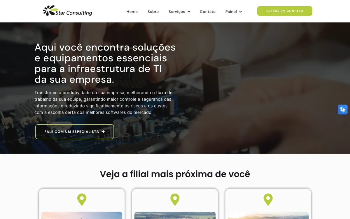 Página inicial do site Star Consulting